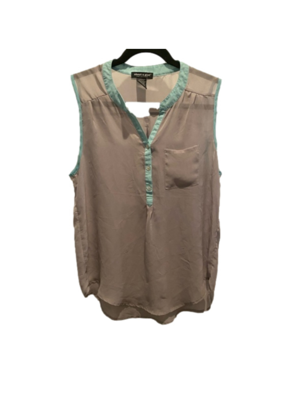 ABOUT A GIRL Size L Sheer Sleeveless Top